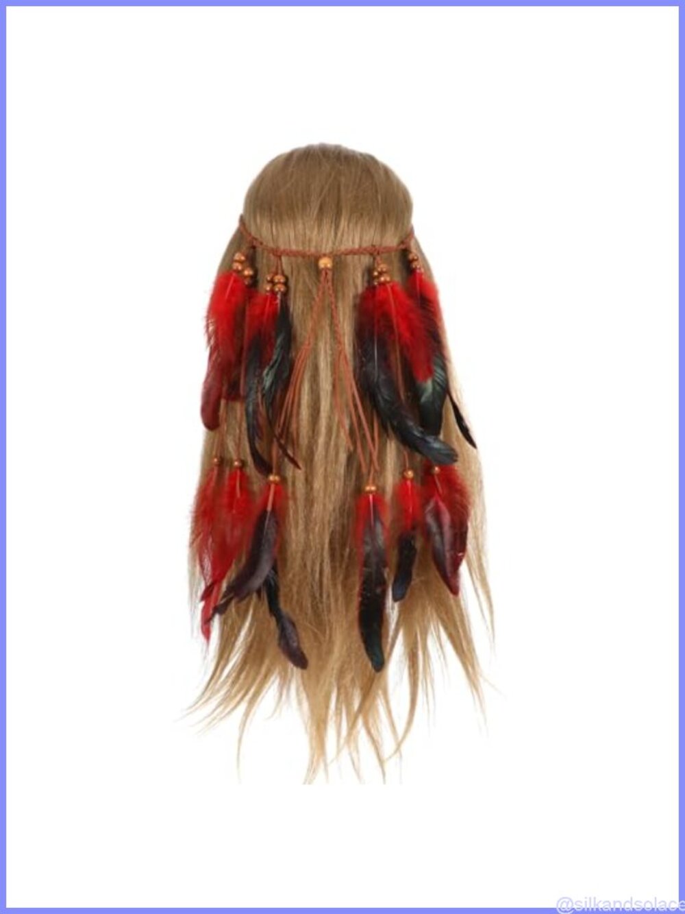 Handmade Feather Headband Adjustable Velvet Festival Costume Hair Accessory